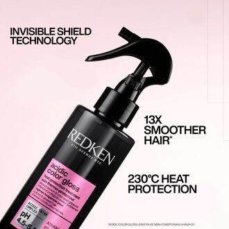 Redken Acidic Color Gloss Shampoo, Conditioner 300ml and Heat Protection Treatment 190ml Bundle
