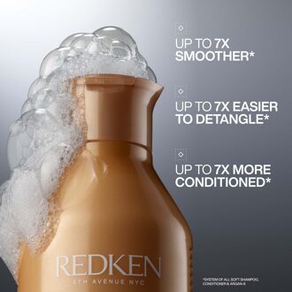 Redken All Soft Shampoo 300ml, Conditioner 300ml, and One United Mini 30ml