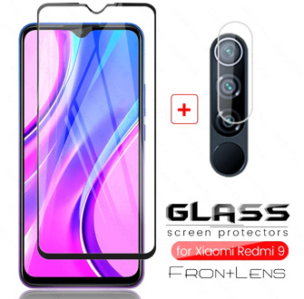 redmi 9 prime glass 2-in-1 camera protector for xiaomi redmi9 glass safty on redmi 9 prime 9prime 6.53'' phone screen film cover