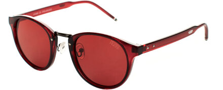 REDMUST Unisex UV-bescherming 400 Gepolariseerde Ronde Zonnebril Bordeaux