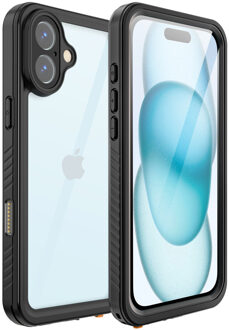 Redpepper Dot Plus Waterproof Backcover voor de Apple iPhone 16 Plus - Zwart