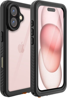 Redpepper Dot Plus Waterproof Backcover voor de Apple iPhone 16 - Zwart
