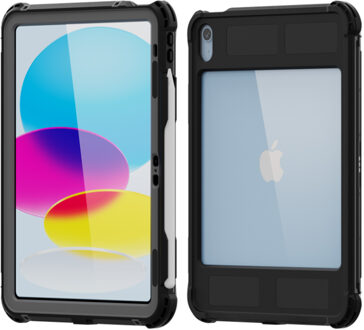 Redpepper Waterproof Backcase voor de Apple iPad 11 (2025) 11 inch A16 / iPad 10 (2022) 10.9 inch - Zwart