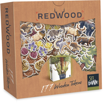Redwood - 178 Wooden Tokens
