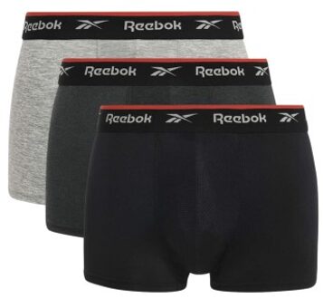 Reebok 3 stuks Redgrave Sports Trunk * Actie * Zwart,Versch.kleure/Patroon,Grijs - Small