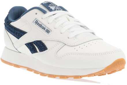 Reebok Juniors Classic Leather jongensschoenen in witblauw