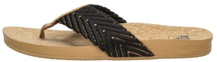 Reef Cushion Strand Dames Slippers - Black/Natural - Maat 36
