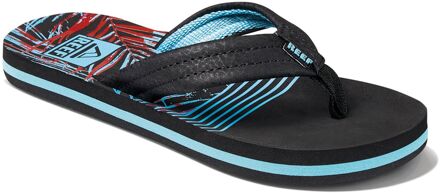 Reef Kids Ahi Slippers Junior zwart - blauw - rood - 36
