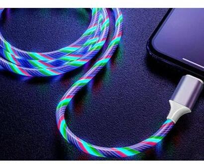 Reekin LED zwevende RGB 3-in-1 kabel - MicroUSB, Lightning, USB-C - 1m