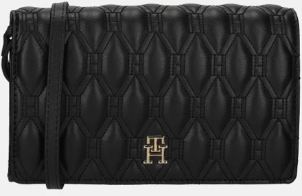 Refined crossbody tas quilted black Zwart