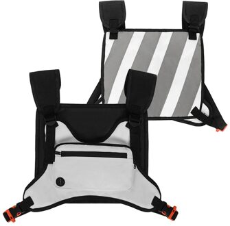 Reflecative Zakken Multifunctionele Borst Zak Met Brede Reflecterende Strip Outdoor Rugzak Voor Bergbeklimmen Fietsen Camping Wandelen wit