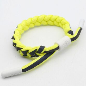 Reflecterende Armband Schoenveter Hand-Breien Liefde Armband Trendy Gradiënt Fluorescerende Paar Hand Touw Draagbare Voor Vrienden geel