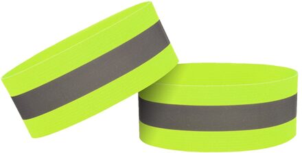 Reflecterende Bands Elastische Armband Polsband Enkel Been Bandjes Veiligheid Armband Voor Night Joggen Wandelen Fietsen Fietsen Running groen