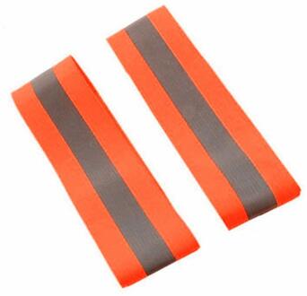 Reflecterende Bands Elastische Armband Polsband Enkel Been Bandjes Veiligheid Armband Voor Night Joggen Wandelen Fietsen Fietsen Running oranje