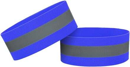 Reflecterende Bands Elastische Armband Polsband Enkel Been Bandjes Veiligheid Reflector Tape Bandjes Voor Joggen Wandelen Fietsen #40 blauw