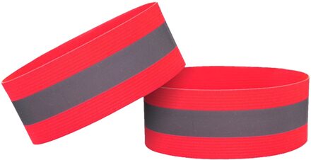 Reflecterende Bands Elastische Armband Polsband Enkel Been Bandjes Veiligheid Reflector Tape Bandjes Voor Joggen Wandelen Fietsen #40 rood
