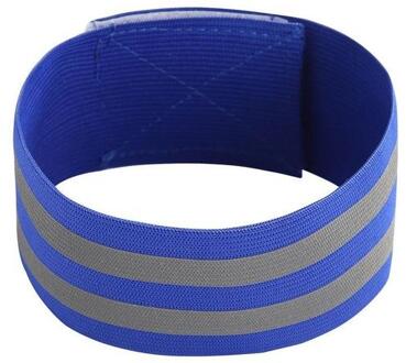 Reflecterende Bands Elastische Armband Polsband Enkel Been Bandjes Veiligheid Reflector Tape Bandjes Voor Night Joggen Wandelen Fietsen Blauw