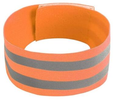 Reflecterende Bands Elastische Armband Polsband Enkel Been Bandjes Veiligheid Reflector Tape Bandjes Voor Night Joggen Wandelen Fietsen oranje