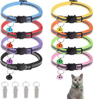 Reflecterende Charme En Bel Kat Kraag Veiligheid Elastische Verstelbare Met Zachte Fluwelen Materiaal Kleuren Huisdier Product Kleine Halsband