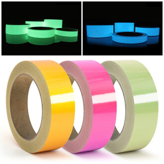 Reflecterende Glow Tape zelfklevende Sticker Verwijderbare Lichtgevende Tape Fluorescerende Glowing Dark Opvallende Waarschuwing Tape oranje rood
