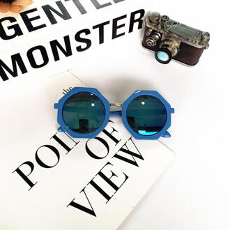 Reflecterende Kids Zonnebril Outdoor Kleurrijke Uv400 Frame Glazen Kinderen Jongen Meisje Accessoires Fotografie Props blauw