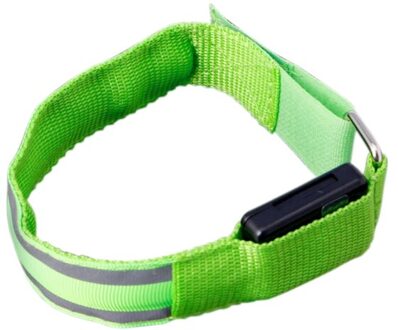 Reflecterende Led Light Armband Arm Strap Veiligheid Riem Voor Night Fietsen Running groen