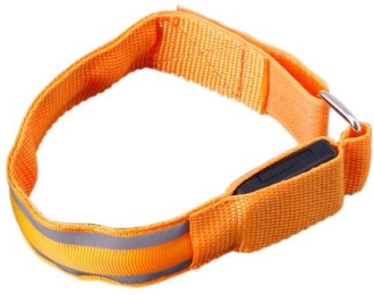 Reflecterende Led Light Armband Arm Strap Veiligheid Riem Voor Night Fietsen Running oranje