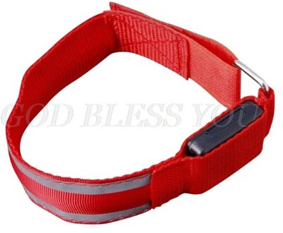 Reflecterende Led Light Armband Arm Strap Veiligheid Riem Voor Night Fietsen Running rood
