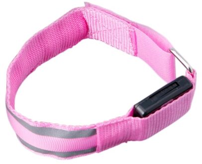 Reflecterende Led Light Armband Arm Strap Veiligheid Riem Voor Night Fietsen Running roze