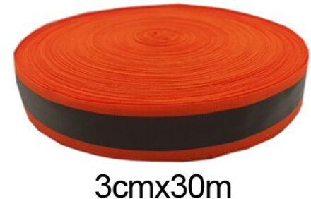 Reflecterende Singels Lint Weven Piping Kranen Stof Tape Waarschuwing Met Heldere Reflecterende Film 3cmx30m rood