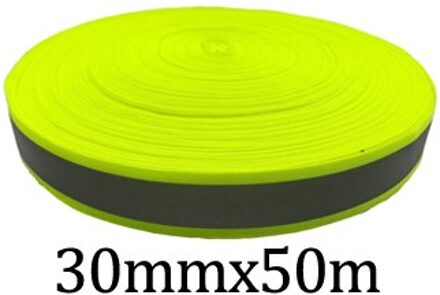 Reflecterende Singels Lint Weven Piping Kranen Stof Tape Waarschuwing Met Heldere Reflecterende Film 3cmx50m geel