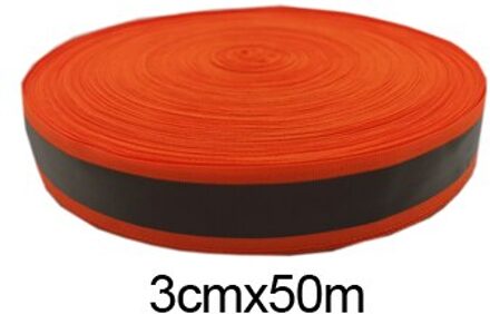 Reflecterende Singels Lint Weven Piping Kranen Stof Tape Waarschuwing Met Heldere Reflecterende Film 3cmx50m rood