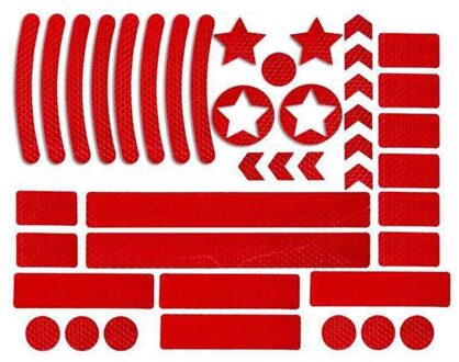 Reflecterende Strips Stickers Waterdicht Bike Tape Nacht Zichtbaarheid Reflector Streep Voor Motorhelmen Kinderwagens rood