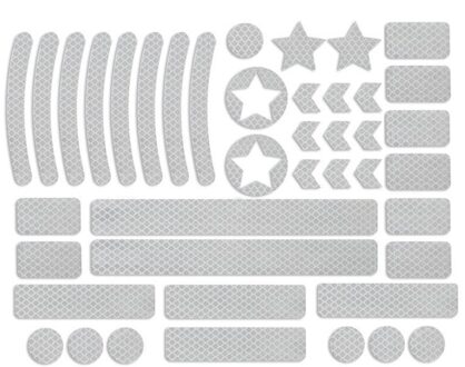 Reflecterende Strips Stickers Waterdicht Bike Tape Nacht Zichtbaarheid Reflector Streep Voor Motorhelmen Kinderwagens wit