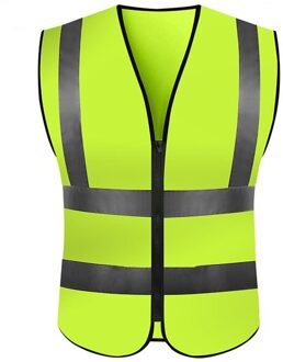 Reflecterende Veiligheid Vesten Voor Night Werkkleding Hoge Zichtbaarheid Werkkleding Man Vrouwen Outdoor Hardlopen Fietsen Sport Security Guard Geel