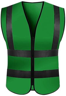 Reflecterende Veiligheid Vesten Voor Night Werkkleding Hoge Zichtbaarheid Werkkleding Man Vrouwen Outdoor Hardlopen Fietsen Sport Security Guard groen