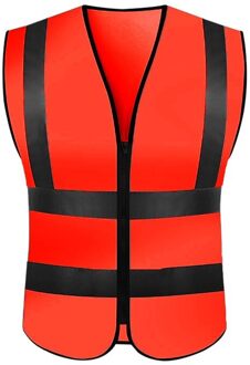 Reflecterende Veiligheid Vesten Voor Night Werkkleding Hoge Zichtbaarheid Werkkleding Man Vrouwen Outdoor Hardlopen Fietsen Sport Security Guard Oranje