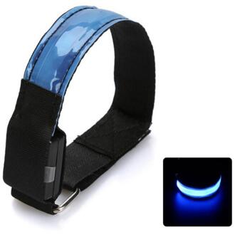 Reflecterende Waarschuwing Lamp Voor Nacht Wandelen Fietsen Safety Lights Led Knippert Night Running Light Armband Fiets Accessoires blauw