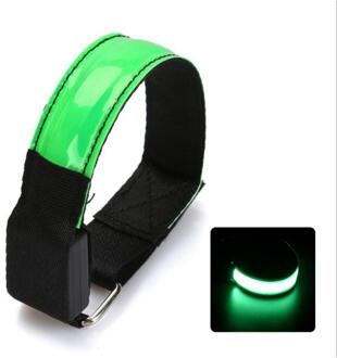 Reflecterende Waarschuwing Lamp Voor Nacht Wandelen Fietsen Safety Lights Led Knippert Night Running Light Armband Fiets Accessoires groen