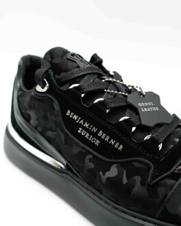 Reflective camouflage calfskin sneaker - maat 40 Zwart