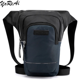 Reflective Strip Men Waterproof Nylon Ride Leg Bag Drop Fanny Waist Bags Military Motorcycle Riding Waist Leg Bag Crossbody Bag