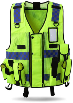 Reflective Vest Breathable Mesh Multi pockets Construction Traffic Safety Protective Jacket Tactical Clothes Work Clothing