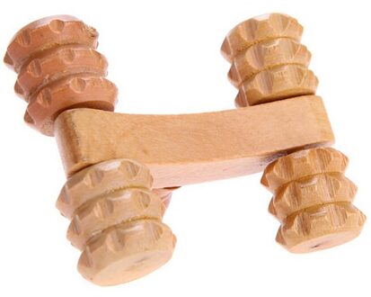 Reflexologie Gezicht Hand Voet Back Body Therapie Houten Auto Roller Effen Full Body Vier Wiel Ontspannen Hand Massage Tool