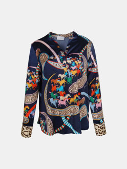 ® blouse monza kleurrijk paard luipaardprint Veelkleurig - S