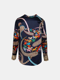 ® blouse monza kleurrijk paard luipaardprint Veelkleurig - XS