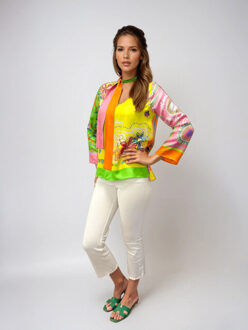 ® blouse roma bloemen patchwork - maat S Veelkleurig