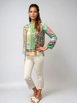 ® blouse roma painterly leopard patchwork - maat XS Veelkleurig