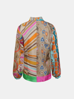 ® blouse st. tropez oranje fuchsia riem Veelkleurig