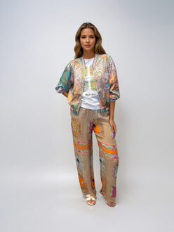 ® broek ceriana tropische palm patchwork - maat L Veelkleurig