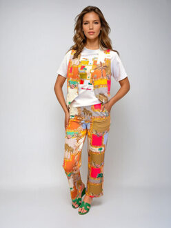 ® broek lesbos palm zomer patchwork Veelkleurig - XS